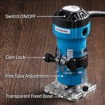 Genmitsu PROVerXL 6050 Plus CNC Machine & Compatible 1HP 65mm Diameter Palm Trimmer Router