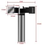 CNC Spoilboard Surfacing Router Bits, 1/2 Inch Shank 2'' Cutting Diameter