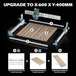 SainSmart Genmitsu 2040 Aluminum & MDF Hybrid Spoilboard Table for 4040 Reno CNC Router Milling Machine, Expand The Work Area to X-600 x Y-400mm (15.7’’ x 31.5’’)