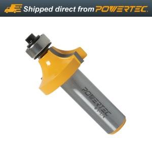POWERTEC 73049 Router Bit, Edge Forming Roundover R3/8" x 5/8", 1/2 Inch Shank