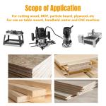 POWERTEC 73049 Router Bit, Edge Forming Roundover R3/8" x 5/8", 1/2 Inch Shank