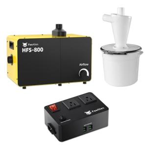 FoxAlien Relay Switch Module + HFS-800 Desktop Dust Collector for CNC Machines Woodworking Metal Engraving Cutting