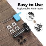 Genmitsu CNC Spoilboard Surfacing Router Bit, 1/2" Shank 1-1/2" Cutting Diameter 4 Wing, CNC Milling Machine Slab Flattening Router Bit, Carbide Insert Router Planer Bit for Woodworking Carving, SS06