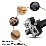 Genmitsu CNC Spoilboard Surfacing Router Bit, 1/2" Shank 1-1/2" Cutting Diameter 4 Wing, CNC Milling Machine Slab Flattening Router Bit, Carbide Insert Router Planer Bit for Woodworking Carving, SS06