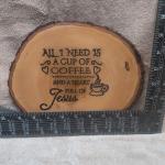 Home decor carved on Wood Custom Made 8" x 9" live edge 