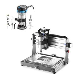 Genmitsu 3020-PRO MAX V2 CNC Machine & Compatible 1.25HP 65mm Diameter Palm Trimmer Router