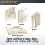 POWERTEC Down Cut 1/8" Spiral Router Bit w/ 5/32" Shank Carbide (73040)