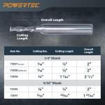 POWERTEC Down Cut 1/8" Spiral Router Bit w/ 5/32" Shank Carbide (73040)