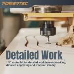 POWERTEC Down Cut 1/8" Spiral Router Bit w/ 5/32" Shank Carbide (73040)