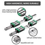 BEVDICNC Linear Guide Rail 2PCS HGR20 1500mm Linear Slide Rail 4PCS HGH20CA Carriage with Wrench, Plastic Dust Cap, Head Screw Slider Block CNC Kit for DIY CNC Routers Lathes Mills 3D Printer