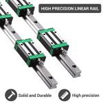 BEVDICNC Linear Guide Rail 2PCS HGR20 1500mm Linear Slide Rail 4PCS HGH20CA Carriage with Wrench, Plastic Dust Cap, Head Screw Slider Block CNC Kit for DIY CNC Routers Lathes Mills 3D Printer
