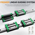 ANWOKIT 2Pcs Linear Guide Rail kit HGR25-1500mm Linear Slide Rails with 4Pcs HGHCA25 HGH25 Linear Blocks Bearing + Dust Cover C6 + Socket Head Cap Screw for DIY CNC Routers Lathes Mills