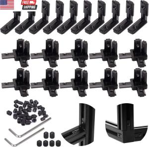 20Pcs 2020 Aluminum Extrusion Connectors 3-Way End Corner Bracket Connector Blac