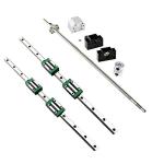 2Pcs HGR20-1500mm Linear Rail + 1PCS RM1605-1550mm Ballscrew with BF12/BK12 Kit, DSG16H Nut Housing, Coupling, Slide Blocks Linear Guide Rail Ball Screw Set for DIY CNC Routers Lathes