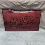 Home decor carved on Black Walnut Wood Custom Made 12"x 17" live edge 