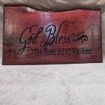 Home decor carved on Black Walnut Wood Custom Made 12"x 17" live edge 