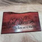 Home decor carved on Black Walnut Wood Custom Made 12"x 17" live edge 