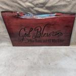 Home decor carved on Black Walnut Wood Custom Made 12"x 17" live edge 