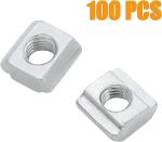 100Pcs M5 Slide-in T Nuts 2020 Aluminum Extrusion Slot 6mm for 3D CNC Printer