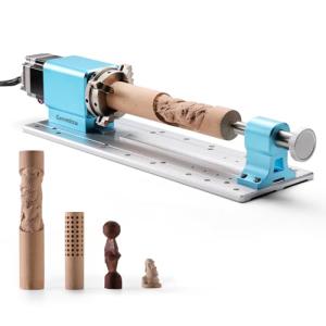 SainSmart Genmitsu Rotary Module Kit for Prover XL 4030 V2 CNC Router Machine with NEMA23 Planetary Geared Stepper Motor, 4 Jaw Chuck, 10:1 Speed Reducer, Clamped Range 15-275mm