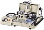 TTONSUE USB 4 Axis CNC 6040 Router Kit MACH Control + 1.5 KW VFD Water-Cooling Spindle Motor Plastic Acrylic PCB PVC Wood Carving Drilling 3D Milling Engraving Machine with Controller