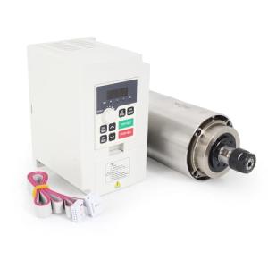 RATTMMOTOR CNC Spindle Motor Kit, 2.2KW Air-Cooled Spindle Motor ER20 110V 80mm High Speed Spindle 24000RPM+2.2KW 110V VFD Single to 3 Phase Inverter Variable Frequency Drive Converter for CNC Router