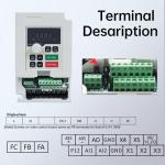 RATTMMOTOR CNC Spindle Motor Kit, 2.2KW Air-Cooled Spindle Motor ER20 110V 80mm High Speed Spindle 24000RPM+2.2KW 110V VFD Single to 3 Phase Inverter Variable Frequency Drive Converter for CNC Router