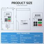 RATTMMOTOR CNC Spindle Motor Kit, 2.2KW Air-Cooled Spindle Motor ER20 110V 80mm High Speed Spindle 24000RPM+2.2KW 110V VFD Single to 3 Phase Inverter Variable Frequency Drive Converter for CNC Router