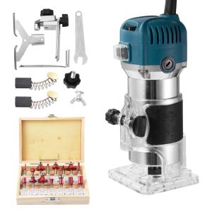 30000RPM 800W 110V Wood Router Tool Compact Trim Router with 15 Wood Router Bits