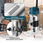 30000RPM 800W 110V Wood Router Tool Compact Trim Router with 15 Wood Router Bits