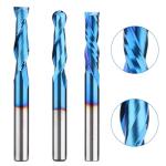 Genmitsu 8pcs End Mills CNC Router Bits, CNC Router Bit Set, 1/4" Shank Tungsten Steel CNC Cutter for Milling Machine with Nano Blue Coating, Tool for Aluminum, Metal, Plastic, MDF & Wood, MRBC08