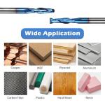 Genmitsu 8pcs End Mills CNC Router Bits, CNC Router Bit Set, 1/4" Shank Tungsten Steel CNC Cutter for Milling Machine with Nano Blue Coating, Tool for Aluminum, Metal, Plastic, MDF & Wood, MRBC08