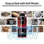 TTC450 Ultra CNC Router Desktop CNC Router 465x465mm Large Work Area, 500W Spindle 3.5-inch Touch Screen, All-Metal 3-Axis Engraving Machine for Wood, Acrylic, MDF, Aluminum, Plastic, Metal Carving