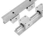 GUWANJI Linear Rail 2 PCS SBR20-2000mm Linear Slide Rails and 4 PCS SBR20UU Square Type Bearing Blocks, SBR20 Linear Rail Kit for Automated Machines Equipments and DIY CNC Routers(78.7'')