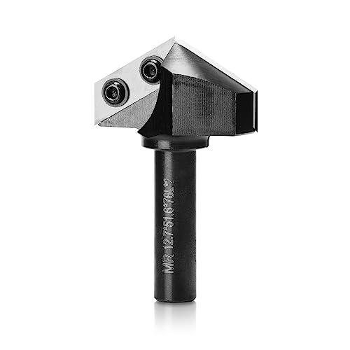 Genmitsu 1/2" Shank Router Bit, 120 Degree V Groove Carbide Inserts, CNC Milling Machine Router Bits for Woodworking 2D/3D Signmaking, Lettering, Carving, VG03