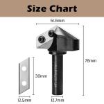 Genmitsu 1/2" Shank Router Bit, 120 Degree V Groove Carbide Inserts, CNC Milling Machine Router Bits for Woodworking 2D/3D Signmaking, Lettering, Carving, VG03