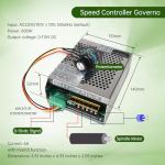 800W Spindle Motor Kit, RATTMMOTOR 0.8KW 110V CNC Air Cooled Spindle Motor 52mm ER16 20000RPM+Mach3 Speed Controller Governor with Power Supply AC110V-220V+Spindle Mount Clamp for CNC Router Machine