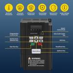 Genmitsu CNC Spindle Motor Kits, 2.2KW Water Cooled Spindle Motor, with VFD & Water Pump, 80mm Diameter Aluminum Clamp Mount, ER20 Collet, 0.003mm Accuracy for CNC Router Machine Metal Carving
