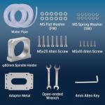 Genmitsu CNC Spindle Motor Kits, 2.2KW Water Cooled Spindle Motor, with VFD & Water Pump, 80mm Diameter Aluminum Clamp Mount, ER20 Collet, 0.003mm Accuracy for CNC Router Machine Metal Carving