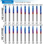 Hakkin 20 Pcs Carbide Rotary Burrs Set, End Mill CNC Router Bit