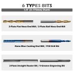 50pcs Tungsten Carbide End Mill Router Bits, 1/8'' Shank CNC Bit Set Includin...