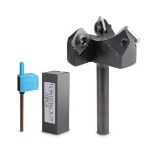 SainSmart Genmitsu CNC SpoilBoard Surfacing Router Bit 1/4" Shank 1-1/2" Cutting Diameter, 3 Wings Carbide Insert Slab Flattening Router Bit, Planing Bit for Woodworking, 3LRBC01A