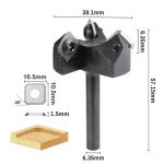 SainSmart Genmitsu CNC SpoilBoard Surfacing Router Bit 1/4" Shank 1-1/2" Cutting Diameter, 3 Wings Carbide Insert Slab Flattening Router Bit, Planing Bit for Woodworking, 3LRBC01A