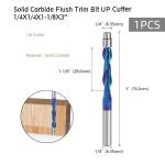 1/4'' Shank Solid Carbide Top Bearing Flush Trimming Router Bit Accessories
