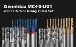 Genmitsu MC40A 40pcs End Mills CNC Router Bit 1/8" Shank  2-Flute Flat Ball Nose