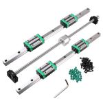 ANWOK 2Pcs HGR20-1500mm Linear Guide Rail +1Pcs SFU/RM1605-1500mm Ballscrew with BF12/BK12 Kit DSG16H Nut Housing, Coupling, Linear Slide Rail Guide Rail Square for DIY CNC Routers Lathes Mills