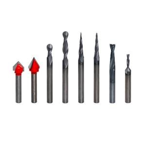 Freud 8 Piece CNC Router Bit General Purpose Set with Tico Hi-Density Carbide for Maximum Performance - Ideal for Wood, Plastics & Aluminum - 1/4" Shank, Black I.C.E. Coating - 87-208