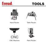 Freud 8 Piece CNC Router Bit General Purpose Set with Tico Hi-Density Carbide for Maximum Performance - Ideal for Wood, Plastics & Aluminum - 1/4" Shank, Black I.C.E. Coating - 87-208