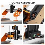 WIZMAKER Artsian 01 CNC Router Machine 300W Spindle Power, 0.01mm Precision, 4-Axis Intelligent Controller, 420×420mm Workspace, Aluminum, Brass, Wood, Plastic, PCB Professional Desktop CNC Engraver