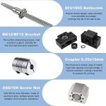 CNCMANS SFU1605 450mm Ballscrew Kit for CNC, Including RM1605 Threaded Spindle Length 450mm with Metal Ballnut, BK12/BF12 End Support, DSG16H Ballnut Housing and BR Couplers for Automated Equipments